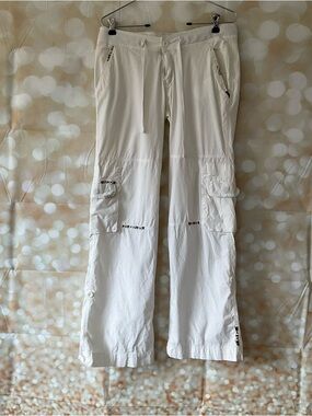 Y2K Urban Behavior White Stitch Wide Leg Pants